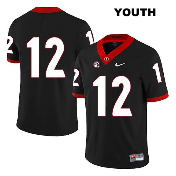 Georgia Bulldogs Youth Tommy Bush #12 NCAA No Name Legend Authentic Black Nike Stitched College Football Jersey BTC7556MA